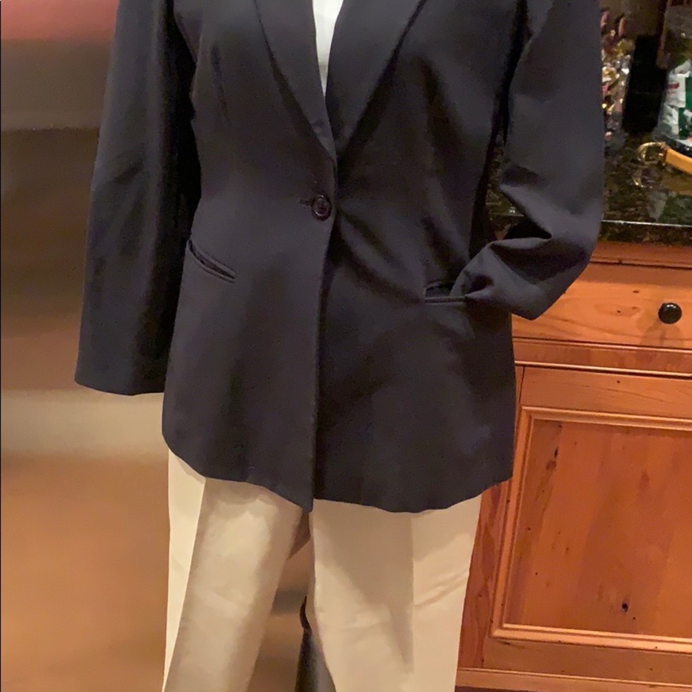 Wool Summer Blazer in Black